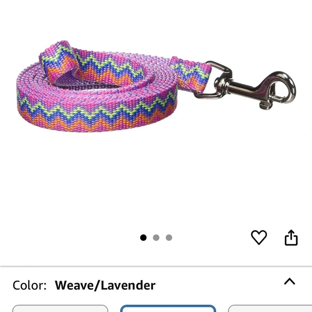 Colorful Zigzag Dog Leash chevron stitch